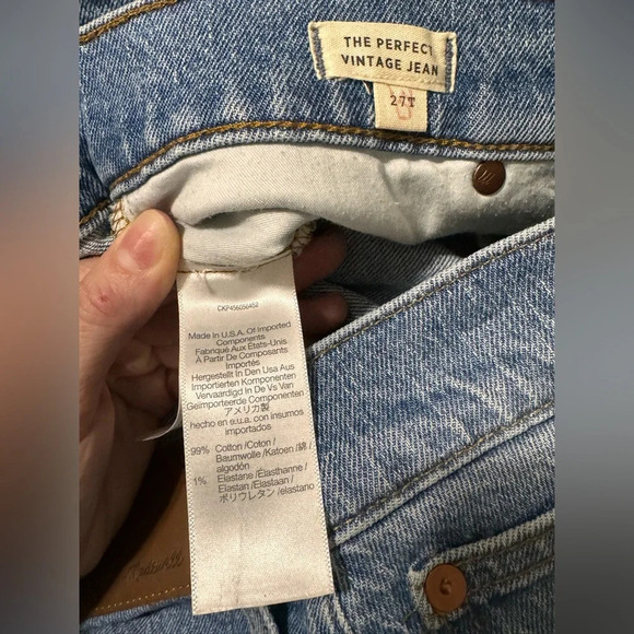 Madewell The Perfect Vintage Jean Size 27 Tall - Picture 9 of 11